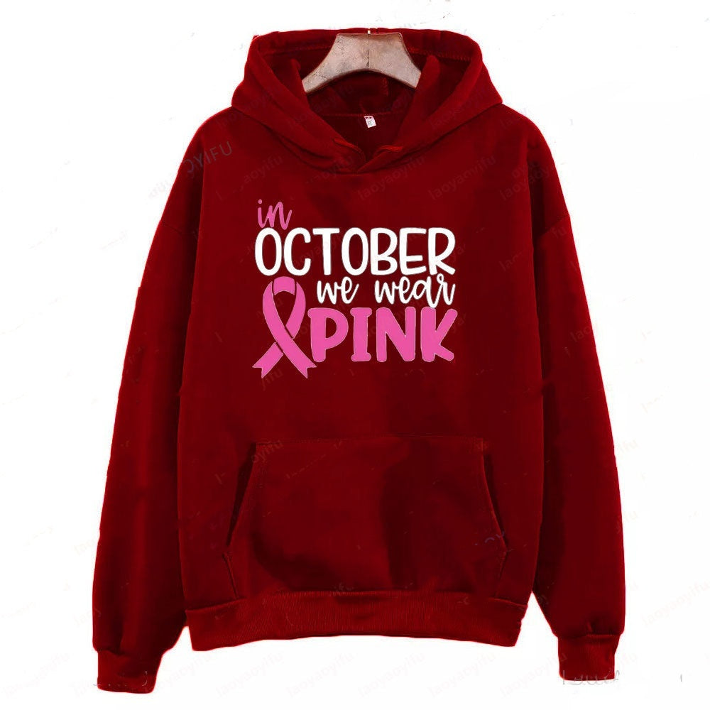 In October We Wear Sweatshirt | Oversized Pink Autumn Style