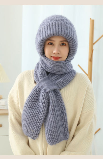 Women’s Fleece-Lined Winter Hat & Knitted Scarf Set