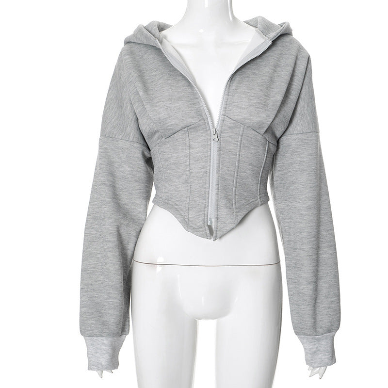 Women’s Zipper Hoodie Cardigan – Y2K Streetwear Long Sleeve Jacket