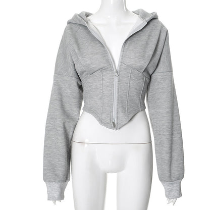 Women’s Zipper Hoodie Cardigan – Y2K Streetwear Long Sleeve Jacket