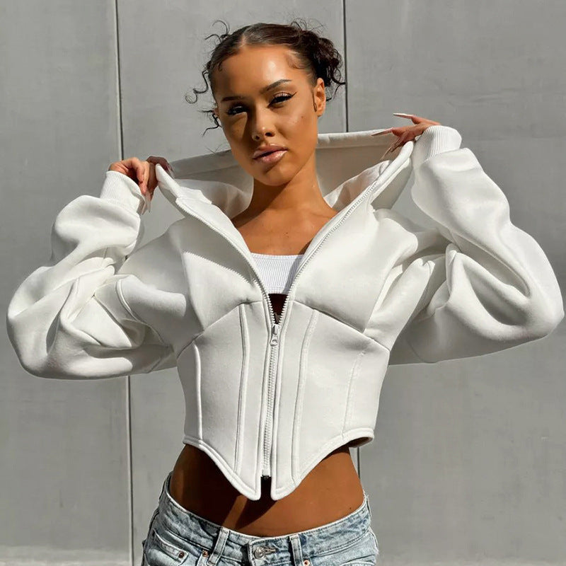 Women’s Zipper Hoodie Cardigan – Y2K Streetwear Long Sleeve Jacket