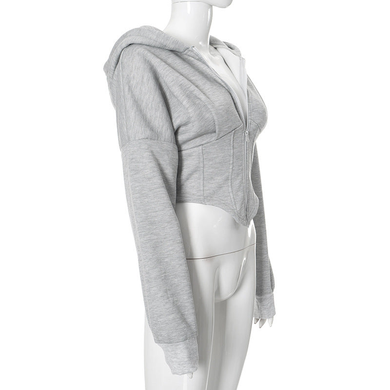 Women’s Zipper Hoodie Cardigan – Y2K Streetwear Long Sleeve Jacket