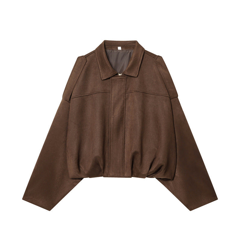 Women’s Vintage Coffee Brown Suede Coat