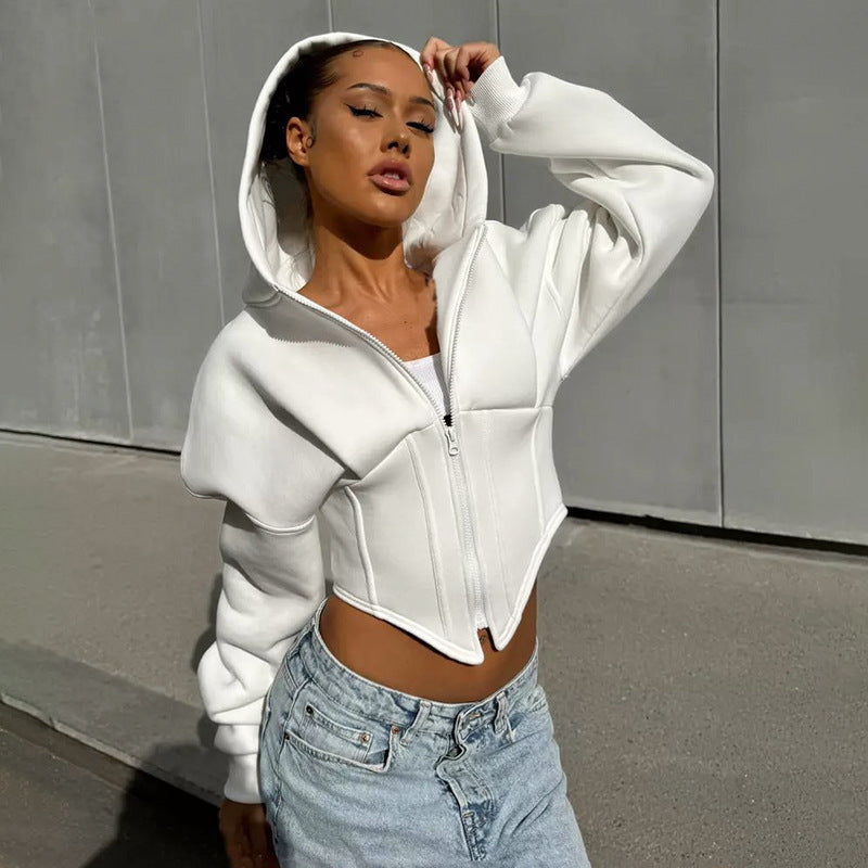 Women’s Zipper Hoodie Cardigan – Y2K Streetwear Long Sleeve Jacket