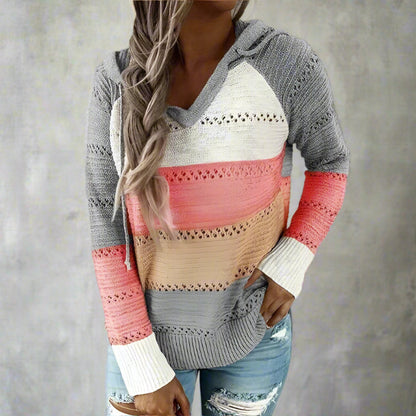 Bella Women's Sweater | Cozy Knitted Patchwork Design 1