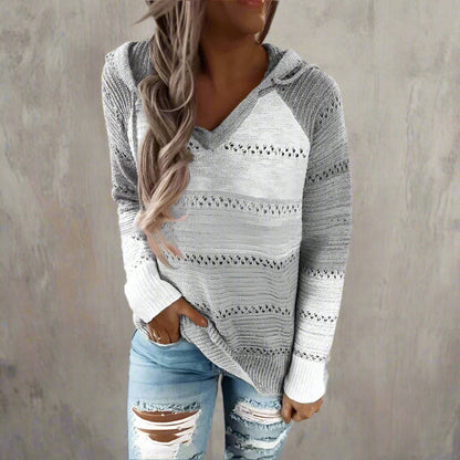 Bella Women's Sweater | Cozy Knitted Patchwork Design 3