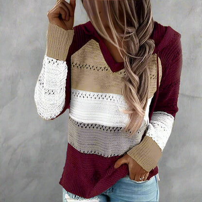 Bella Women's Sweater | Cozy Knitted Patchwork Design 4