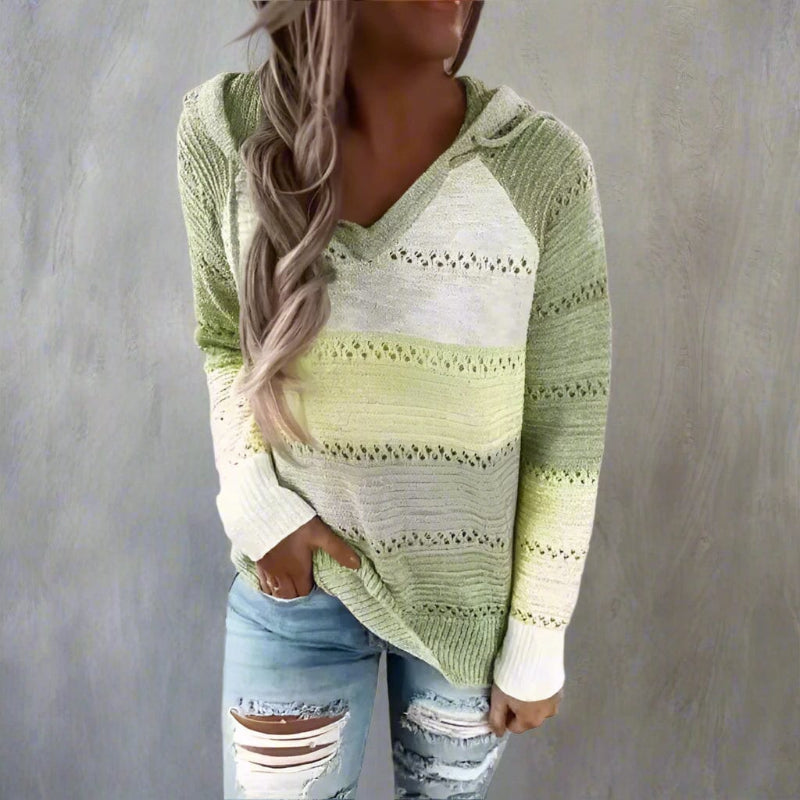 Bella Women's Sweater | Cozy Knitted Patchwork Design 6