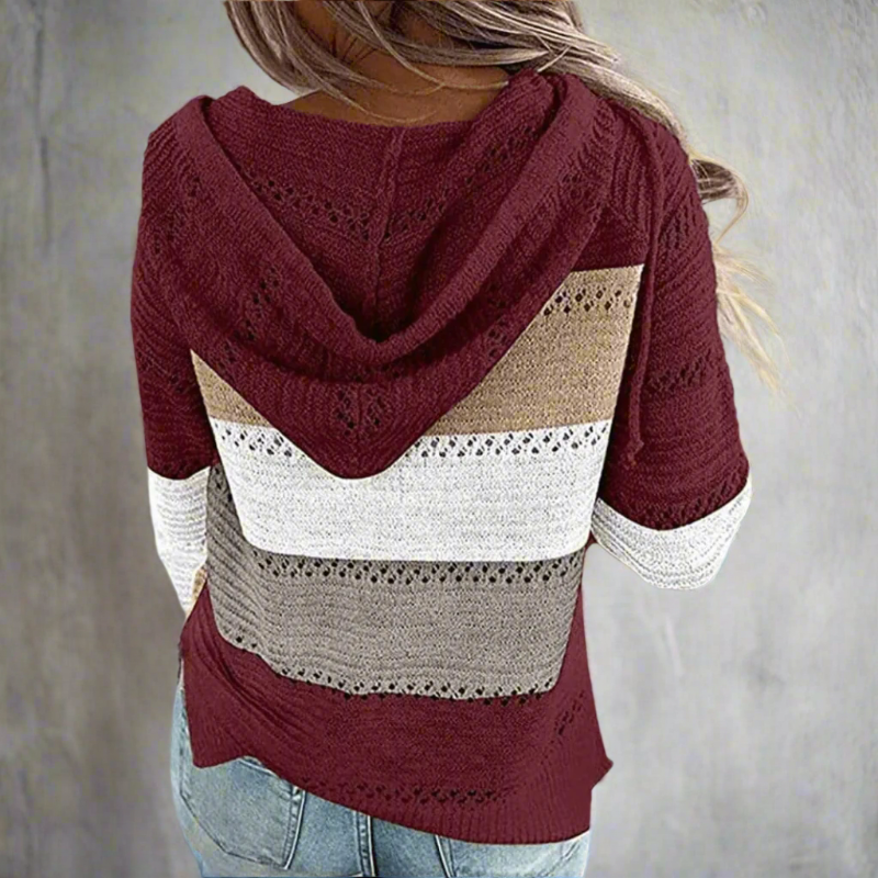 Bella Women's Sweater | Cozy Knitted Patchwork Design 7