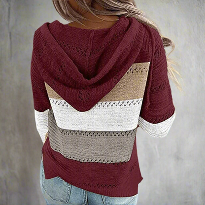 Bella Women's Sweater | Cozy Knitted Patchwork Design 7