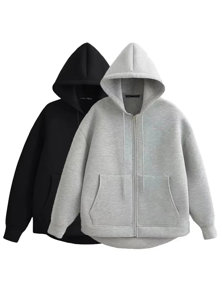 Holly Women's Oversized Hoodie | Casual Zipper Jacket, Comfortable Layering 0