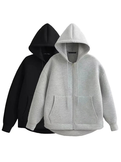 Holly Women's Oversized Hoodie | Casual Zipper Jacket, Comfortable Layering 0
