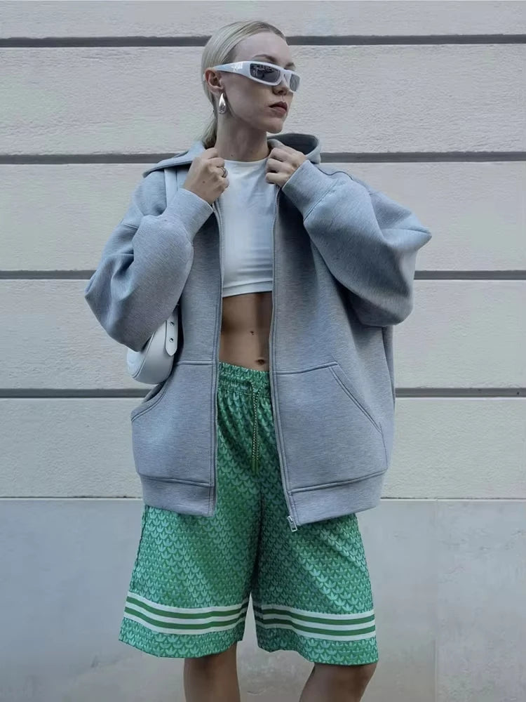 Holly Women's Oversized Hoodie | Casual Zipper Jacket, Comfortable Layering 2