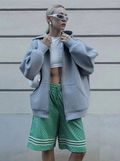 Holly Women's Oversized Hoodie | Casual Zipper Jacket, Comfortable Layering 2