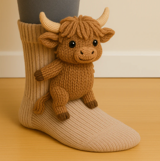 Holly Women's Socks | High-Quality Cotton, Cozy Highland Cow Design 0