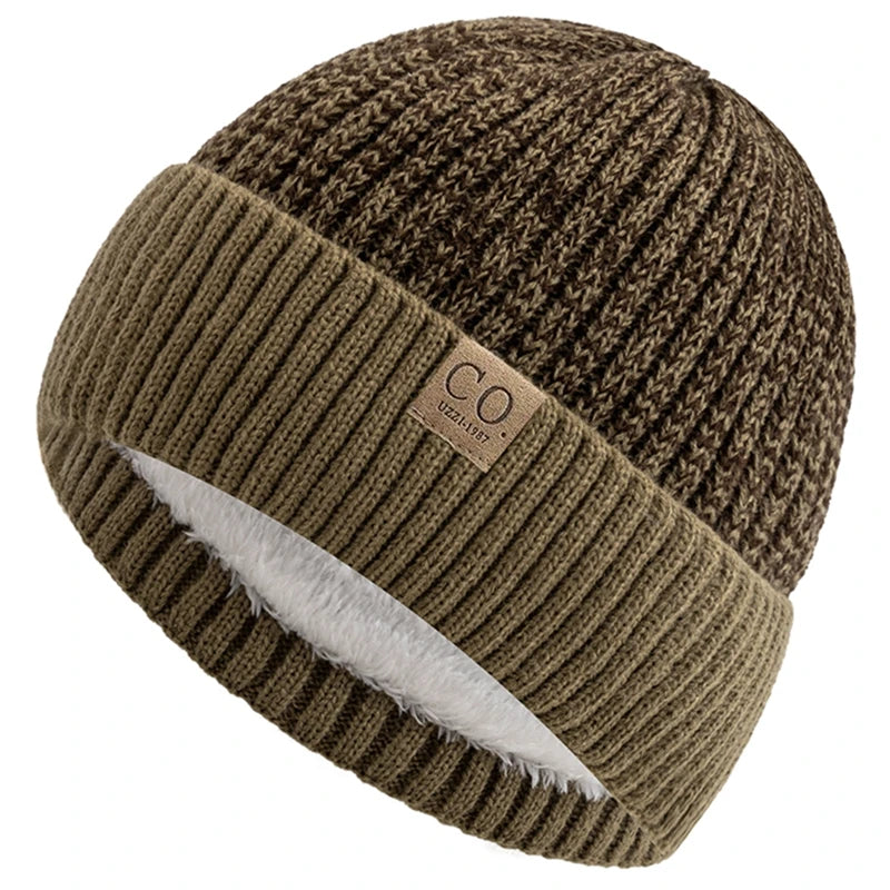 Noble Men's Beanie Hat | Fur Lined, Two-Tone Winter Cap 11