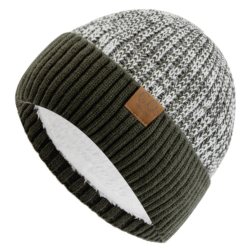 Noble Men's Beanie Hat | Fur Lined, Two-Tone Winter Cap 13
