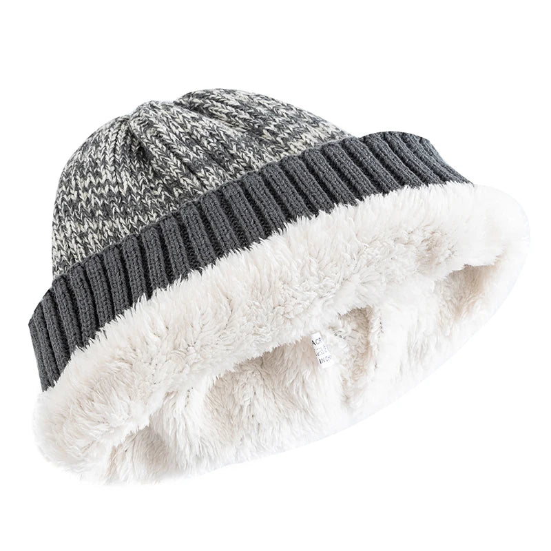 Noble Men's Beanie Hat | Fur Lined, Two-Tone Winter Cap 3