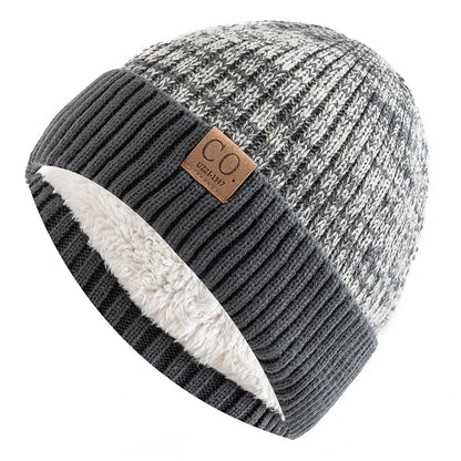 Noble Men's Beanie Hat | Fur Lined, Two-Tone Winter Cap 0