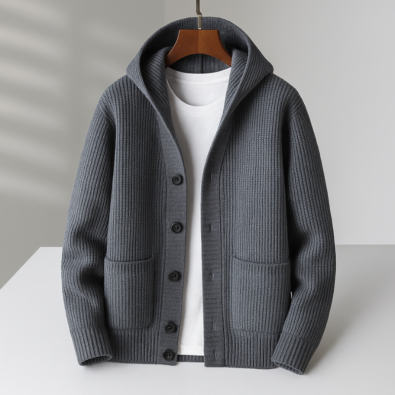 Rico Men's Wool Cardigan | Premium Warmth, Hooded Design 2