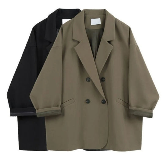 Olive Women's Oversized Blazer | Chic Black, Casual Fit 0