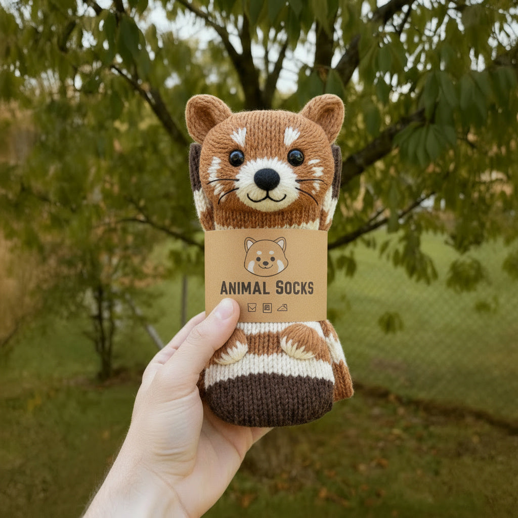 Roxy Women's Fluffy Socks | Soft Red Panda Design, Cozy Comfort 1