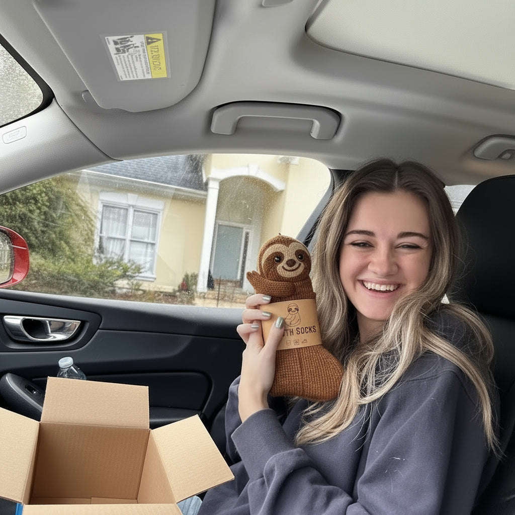 Sandy Women's Sloth Socks | Soft Cotton, Cozy Design 1