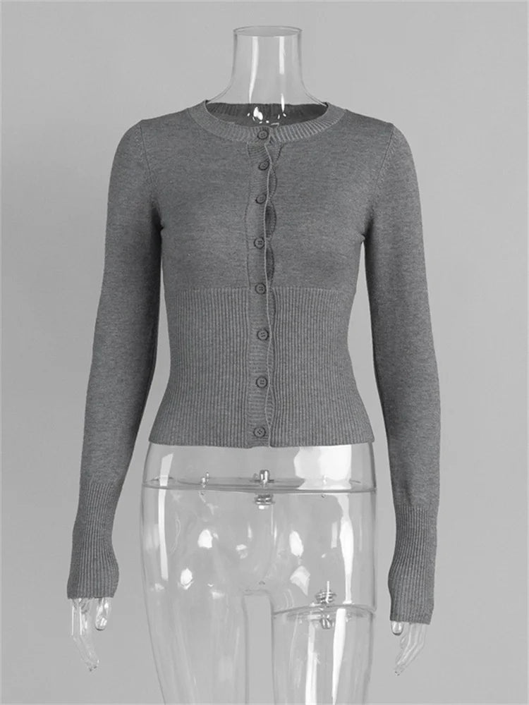 Tina Women's Cropped Cardigan | Elegant Knitwear 10