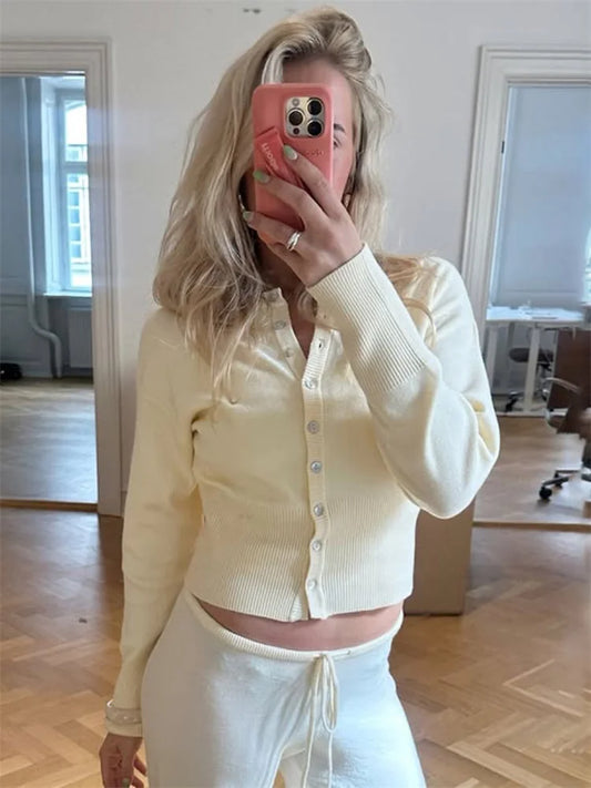 Tina Women's Cropped Cardigan | Elegant Knitwear 0