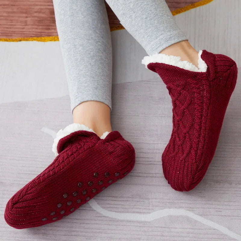 Fuzzy Winter Slipper Socks | Soft Coral Fleece, Unisex 4