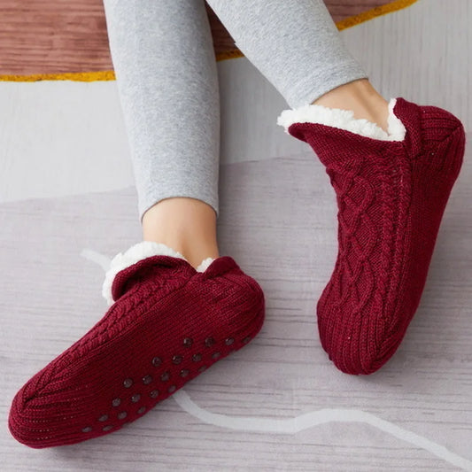 Fuzzy Winter Slipper Socks | Soft Coral Fleece, Unisex 4