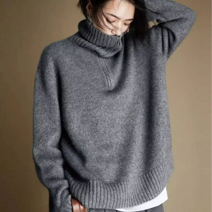 Winnie Women's Oversized Sweater | 100% Wool, Casual Half Zip 1