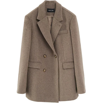 Chic Vivid Women's Overcoat | Wool Blend, Stylish Long Coat 3