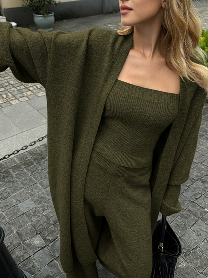 Tara Women's Cardigan Sweater Set | Medium Stretch Knit, Casual Chic 9