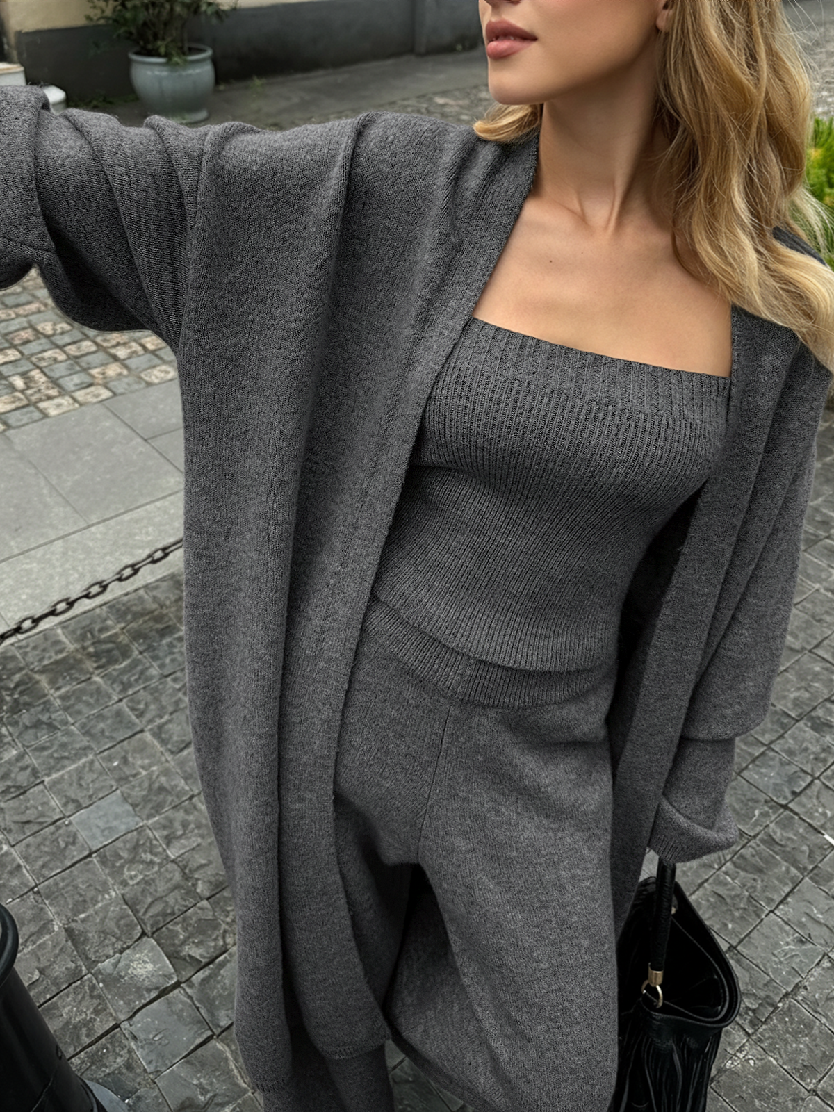 Tara Women's Cardigan Sweater Set | Medium Stretch Knit, Casual Chic 11