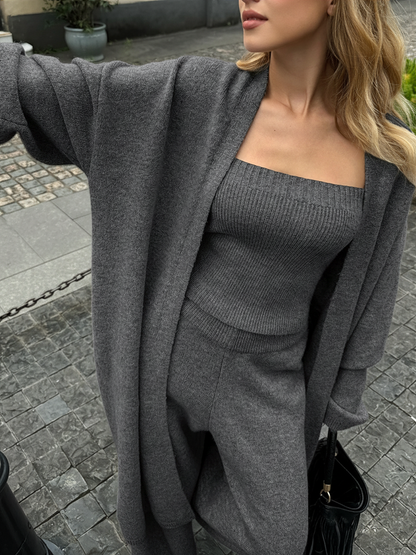 Tara Women's Cardigan Sweater Set | Medium Stretch Knit, Casual Chic 11