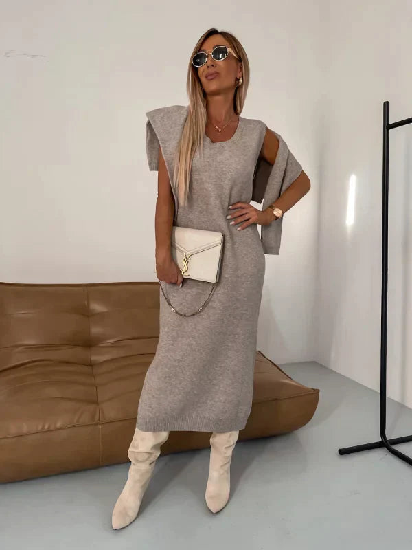 Kira Women's Dress Set | Knit Fabric, Minimalist Style 3