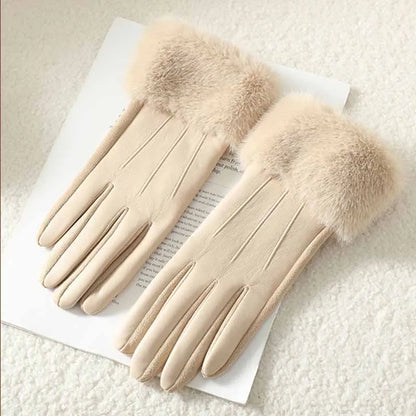 Wina Women's Leather Gloves | Faux Fur Trim, Touch Screen, Warm 8