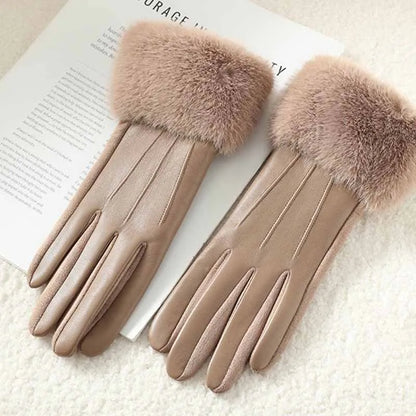 Wina Women's Leather Gloves | Faux Fur Trim, Touch Screen, Warm 9